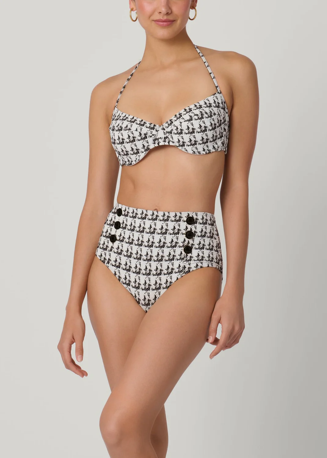 Black and White High Waist Bottom